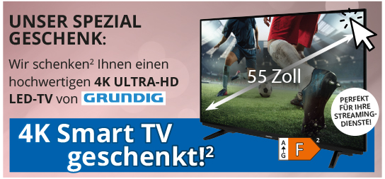 4K Ultra-HD LED-TV geschenkt!